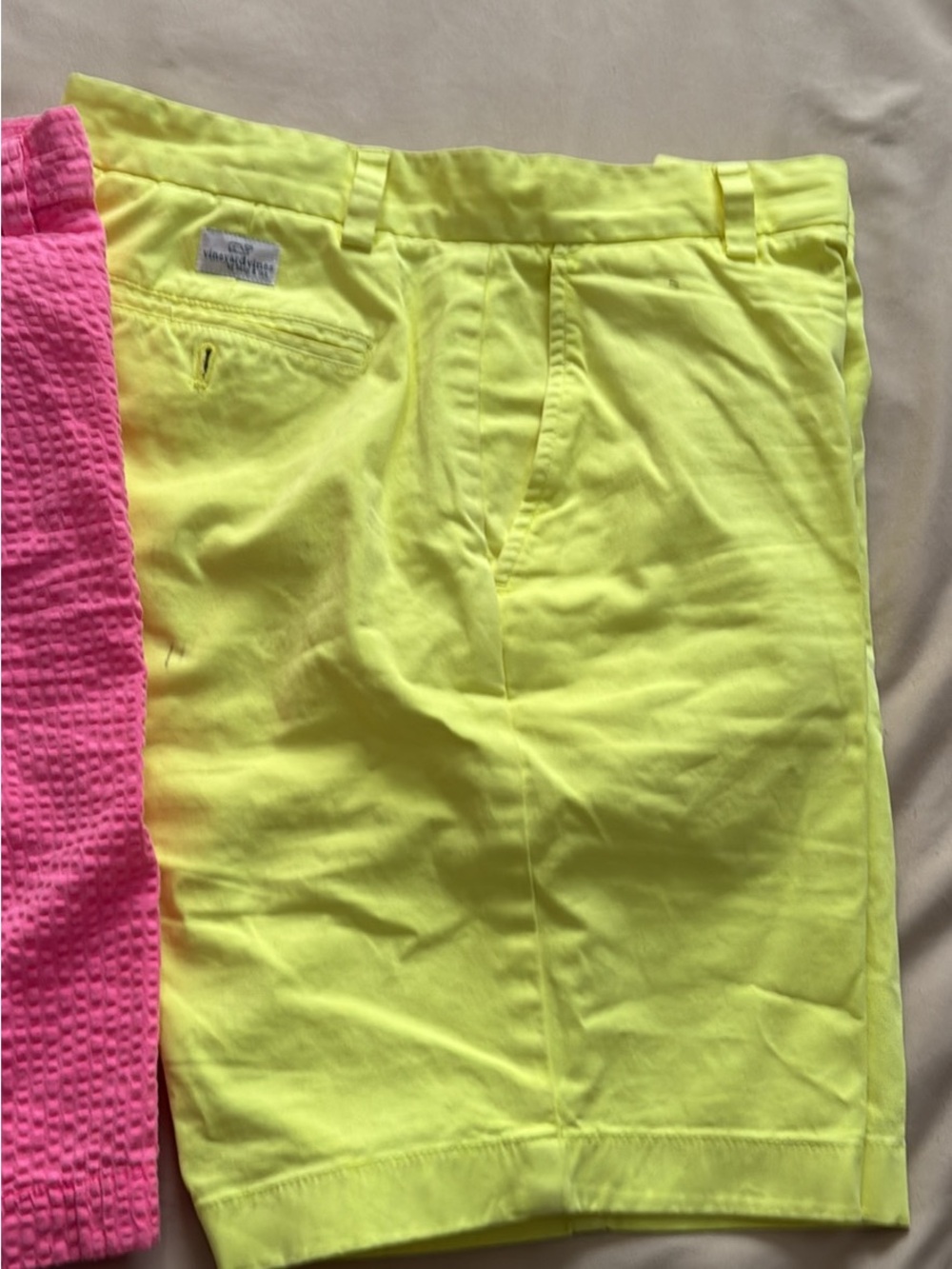 One pair Vineyard Vines Neon Yellow Men’s Shorts